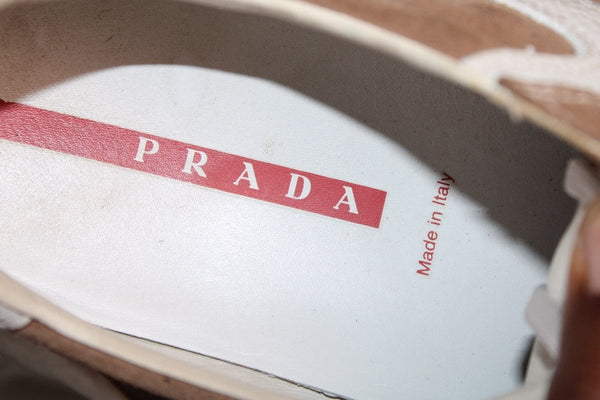 Prada Authentique Sneaker Cuir Vintage - Taille 44 - Occasion très bon état Made in Italy - julfripes