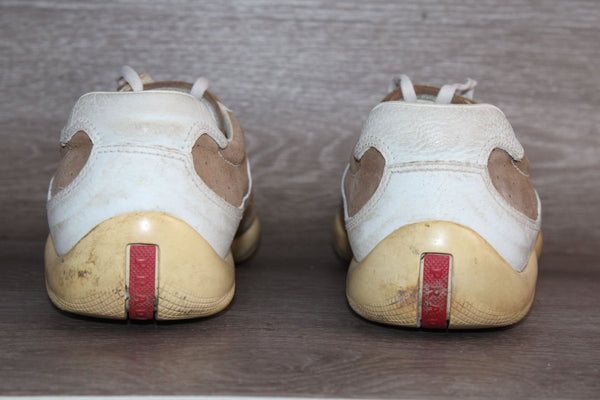 Prada Authentique Sneaker Cuir Vintage - Taille 44 - Occasion très bon état Made in Italy - julfripes