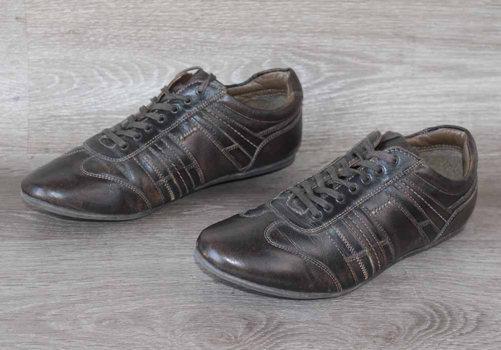 Sneaker Basse Cuir Marron Allen Cooper – Taille 42 – Occasion très bon état - julfripes