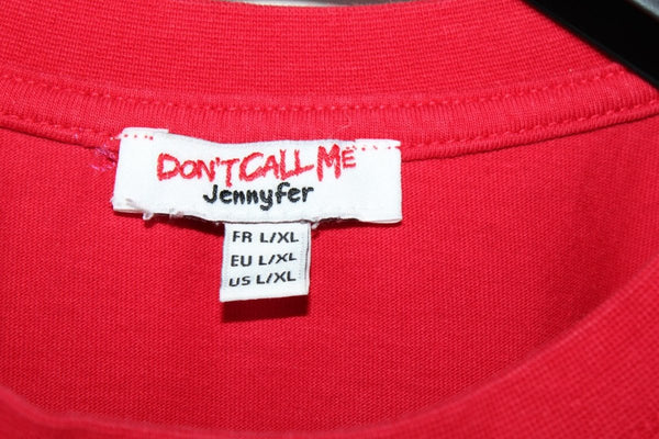 TShirt Imprimé Manches Courtes Rouge Don't Call Me Jennyfer – Taille XL – Occasion très bon état - julfripes