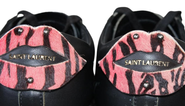 Yves Saint Laurent Sneaker Basse Cuir Noir – Taille 42,5 – Occasion Très Bon état Made in Italy - julfripes