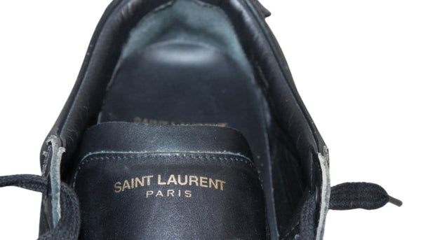 Yves Saint Laurent Sneaker Basse Cuir Noir – Taille 42,5 – Occasion Très Bon état Made in Italy - julfripes