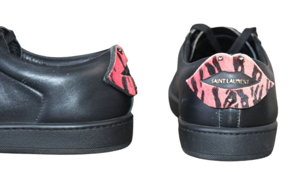 Yves Saint Laurent Sneaker Basse Cuir Noir – Taille 42,5 – Occasion Très Bon état Made in Italy - julfripes
