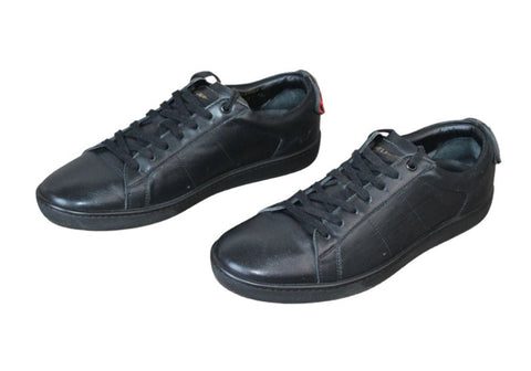 Yves Saint Laurent Sneaker Basse Cuir Noir – Taille 42,5 – Occasion Très Bon état Made in Italy - julfripes
