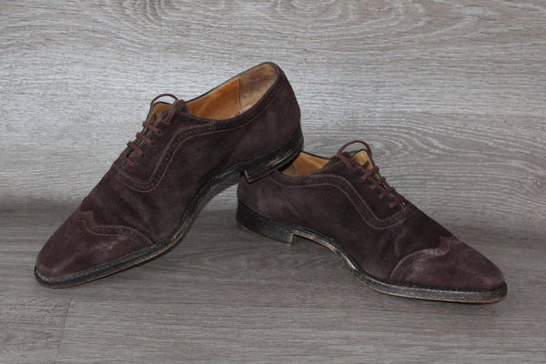 Bowen Richelieu Cuir Velours Marron – Taille 43 – Occasion Made in England - julfripes