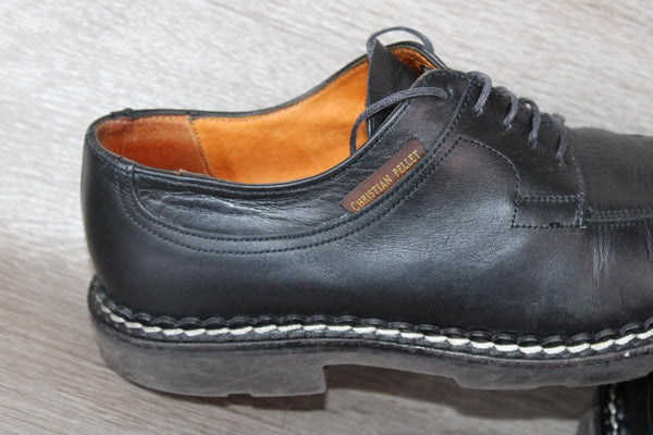 Christian Pellet Montario Derby Cuir Noir – Taille 39,5 – Occasion très bon état Made in France - julfripes