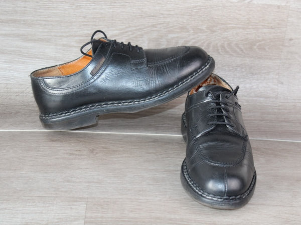 Christian Pellet Montario Derby Cuir Noir – Taille 40,5 – Occasion Bon état Made in France - julfripes