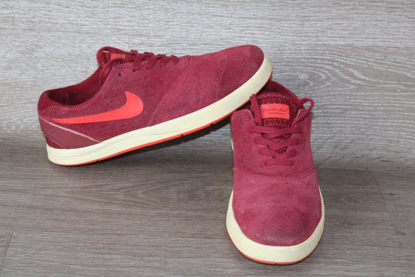 Nike Lunarlon Eric Koston Sneaker Daim Rouge – Taille 42 – Occasion très bon état - julfripes