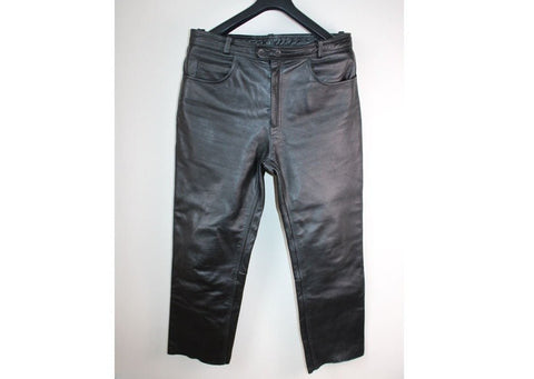 Pantalon Moto Cuir Noir haute protection – Taille XL – 44 US – Occasion très bon état - julfripes