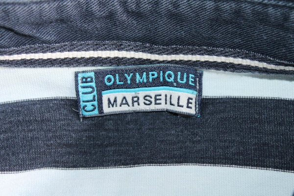 Polo Rayures Olympique Marseille Football Manches longues – Taille L – Occasion très bon état - julfripes