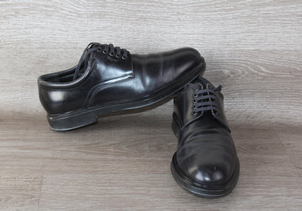 Salvatore Ferragamo Derby Cuir Noir – Taille 41,5 – Occasion Très Bon état Made in Italy - julfripes