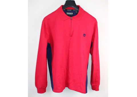 Timberland Polo Manches Longues Rouge - Taille L – Occasion Très Bon état Made in Portugal - julfripes